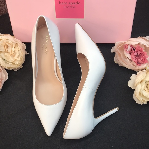 Kate Spade White Leather Pumps - Picture 3 of 8